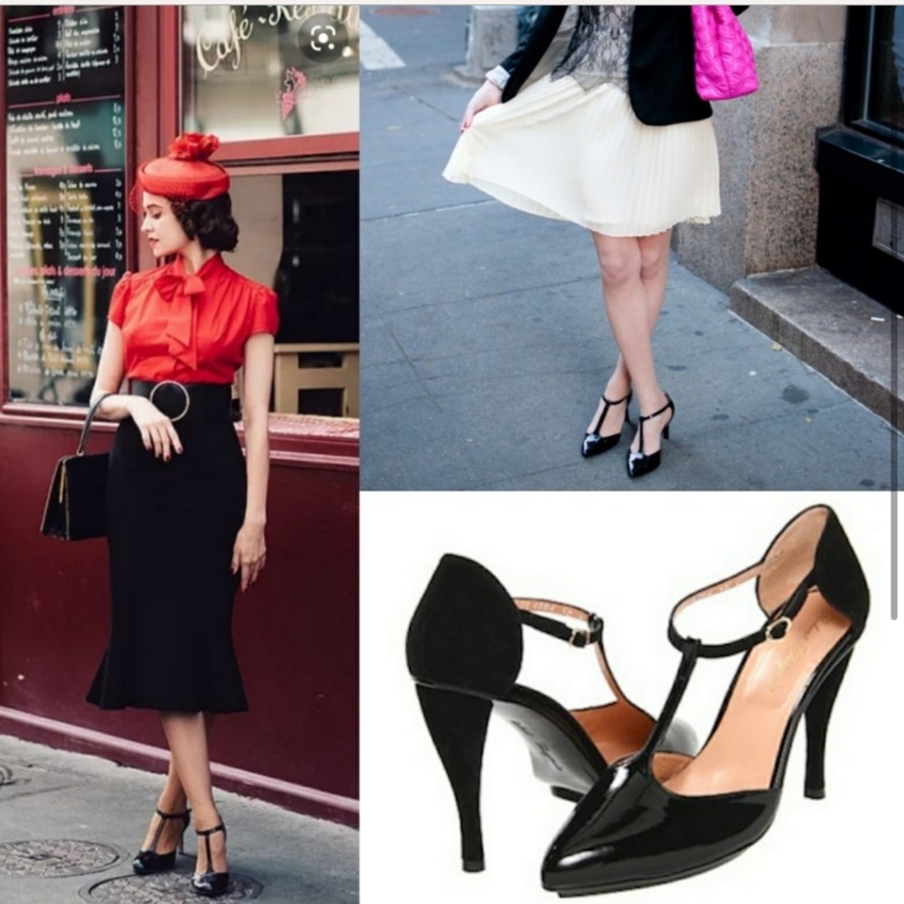 Robert Clergerie The Daltord Black T-Strap Heels